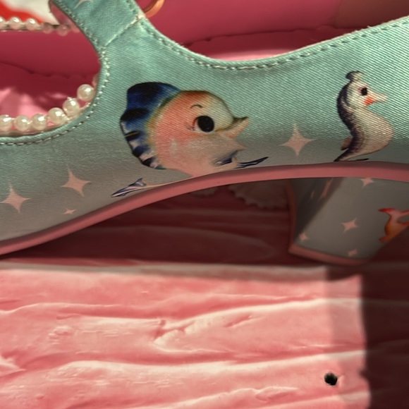 Mary Jane mermaid unique silk hand made shoes - Picture 4 of 5